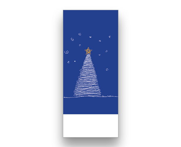 Blue Words Christmas Card