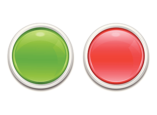 Green red circle buttons
