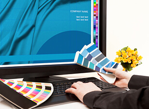 Website design with colour swatches