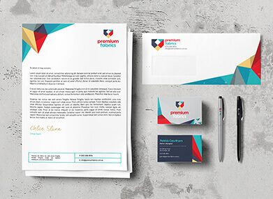 printed letterheads, with compliments slips and business cards