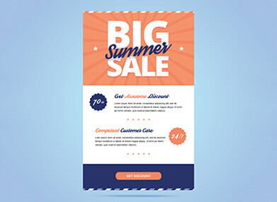 design of email promoting a sale