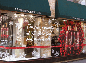 the body shop christmas shop front display