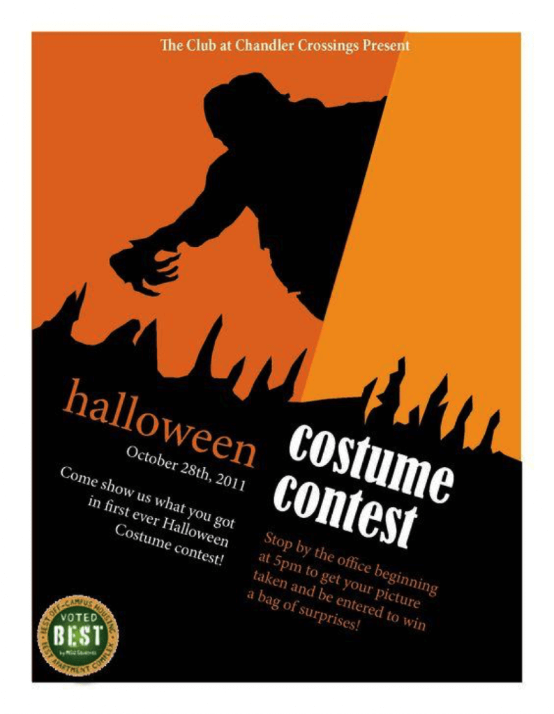 Halloween costume printed poster