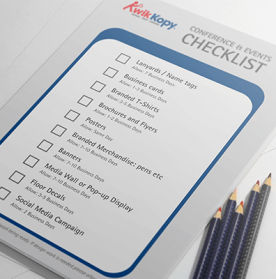 Checklist for planning an event