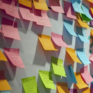 Project planning with sticky notes