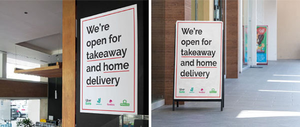 takeaway and delivery signage