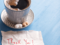 Personalised Thank you note with coffee