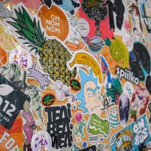 mural of stickers